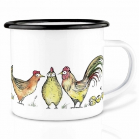 Chicken Family Emaille Coffee cup