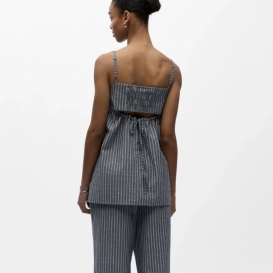 Ilena blue striped ladies top