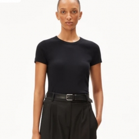 Truly black ribbed ladies top