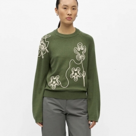Alke green ladies crew neck knit