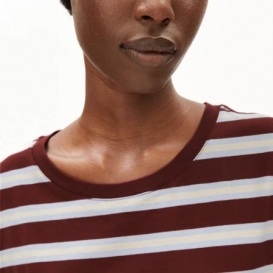 Maari burgundy striped ladies top