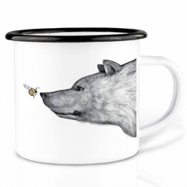 Bear And Bee Emaille Coffee cup