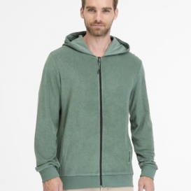 Jusa green terry men hooded sweater