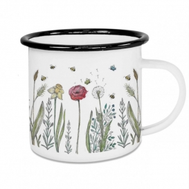 Flowers And Bees Emaille Coffee cup