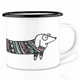 Cold Dachshund Emaille Coffee cup