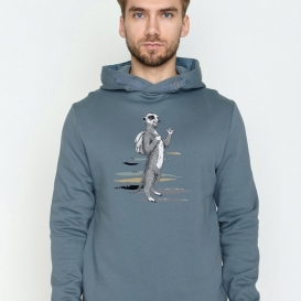 Meerkat Camping steel grey hooded men sweater 
