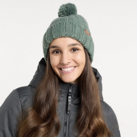 Barbora green ladies knit beanie
