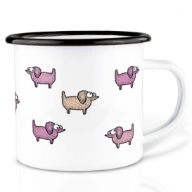 Hey! Poodle Emaille Coffee cup