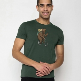 Bear bike green men t-shirt