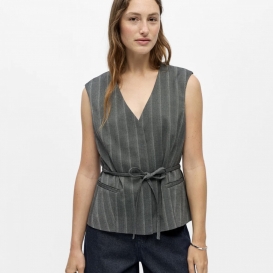 Luza grey striped ladies waistcoat