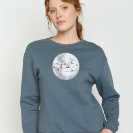 Cat Hangover grey ladies crew neck sweater