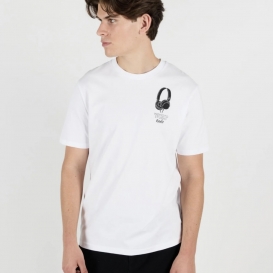 Headphone white men t-shirt