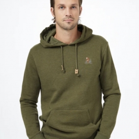 Hungry Sasquatch forest green hooded sweater