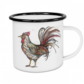 Large Rooster Emaille Coffee cup