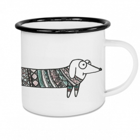 Cold Dachsund Emaille Coffee cup