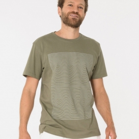 Lines Graphic olive men t-shirt