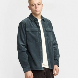 Vidar green corduroy men overshirt