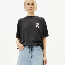 Lena charcoal ladies drawstring t-shirt