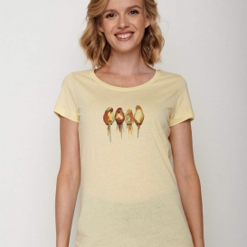 Birds yellow ladies t-shirt