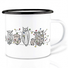 Owls In The Mood Emaille Coffee cup