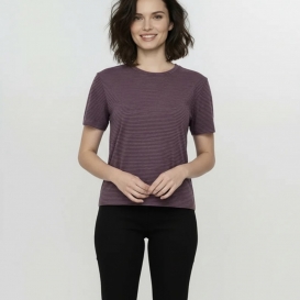 Nina purple striped ladies t-shirt