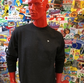 Genuine nep black crew neck sweater