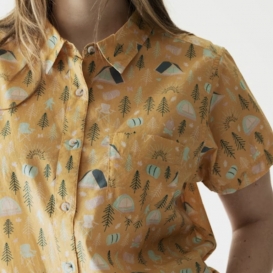 Paisley ochre allover ladies shirt