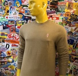 Flamme brown crew neck sweater