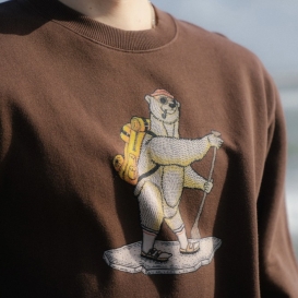 Paddling icebear army men crewneck sweater