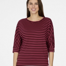 Mira wine striped ladies top