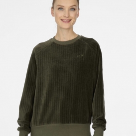 Annalin olive corduroy ladies sweater