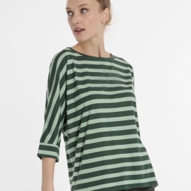 Mira green striped ladies top